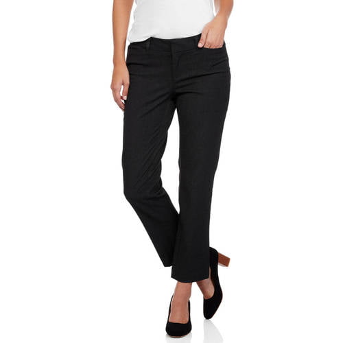 New Faded Glory Women Plus cotton span black zipper pocket slim leg cargo pants