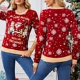 thumbnail image 2 of Light Up Gingerbreads Man Ugly Christmas Sweater for Holiday Parties Women Long Sleeve Crewneck Knit Pullover Jumper Top, 2 of 9