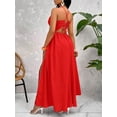 thumbnail image 2 of Crisscross Tie Backless Halter Swing Maxi Dress for Women, 2 of 10