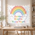 thumbnail image 5 of Rainbow Breaths Happy Hearts Scene with Clouds and Arrows, Cheerful Illustration for Kids, Wall Decor, Back to School Gift, Tapestry Wall Hanging for Bedroom and Playroom, 5 of 7