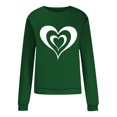 thumbnail image 4 of Fartey 2025 Chandail en Molleton pour Femmes Saint-Valentin Décontracté Manches Longues Col Rond Chandail Mignon Graphique Mode Vacances Chandails en Molleton Vert, 4 of 4