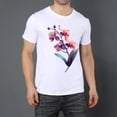 thumbnail image 2 of Men Summer CasualFlowers Graphic Print Round Neck Short Sleeve T Shirt Tee Tops Basic Vacation Wear Sizes XS-5XL, 2 of 5