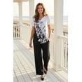 thumbnail image 2 of Woman Within Plus Size 7-Day Wide-Leg Elastic-Waist Stretchy Knit Pant, 2 of 6
