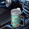 thumbnail image 6 of 40oz Pioneer Flower Floral Print Pattern Insulated Tumbler with Handle, BPA-Free Leak Proof Lid and Straws, Double Wall Vacuum, Hot 12h/Cold 34h, 6 of 6