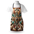 thumbnail image 4 of Rustic Apron, Geometric Southwestern Themed Feathers Diagonal Square Ornament, Unisex Kitchen Bib with Adjustable Neck for Cooking Gardening, Adult Size, Turquoise Cocoa and Redbrown, by Ambesonne, 4 of 4