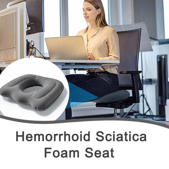 HAVELOR Inflatable Orthopedic Seat Cushion, 17.71x15.35x4.33 in, Relieves Tailbone & Back Pressure, Ideal for Office Chairs, Car Seats, and Wheelchairs(grey,45*39*11cm)