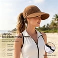 thumbnail image 5 of QIYAGBSA Womens Wide Brim Sun Hat Soft Ponytail Opening Foldable Cap Beach Hiking Golf Gardening Outdoor Travel, 5 of 6