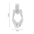 thumbnail image 3 of veasfak Abstract Sculpture Handmade Resin Thinking Man Home r rative Figure Hand White, 3 of 9