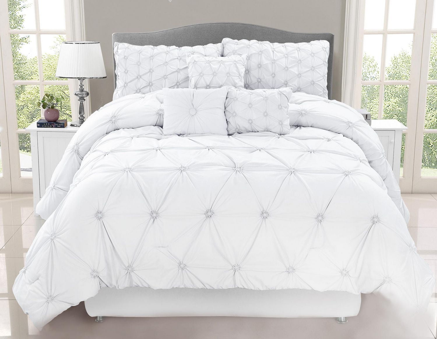 Safdie & Co. Home Deluxe Collection White 100% Polyester Comforter Set