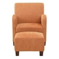 thumbnail image 6 of Aiden Chair & Ottoman Herringbone Orange Fabric with Medium Espresso Legs, 6 of 8