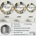 thumbnail image 4 of Designart "Contemporary Rural Cubism" Graphic Print White Large Round Mirror - Round Bedroom Mirror Wall Decor - Vintage Round Printed Mirror - 23" x 23", 4 of 6
