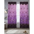thumbnail image 2 of Purple Geometric Sheer Curtains 84 Inch Length 2 Panels Set, Ombre Modern Abstract Art Voile Window Treatment Rod Pocket Curtains Sheers Drapes for Bedroom/Living Room/Kitchen 52"x84"x2, 2 of 7