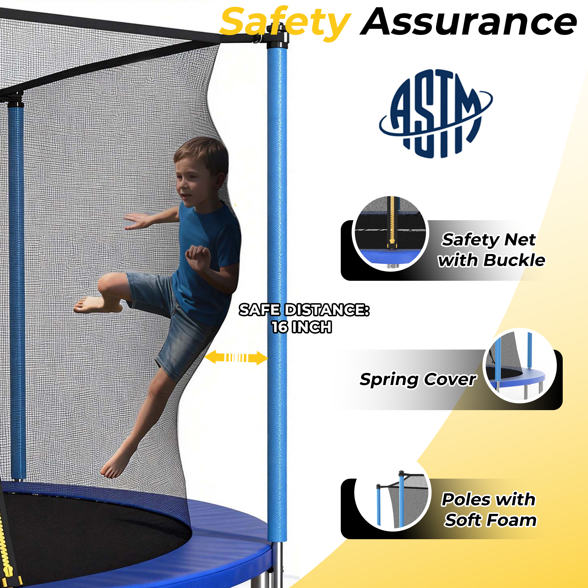 Mersco 14-Foot Trampoline with Safety Net photo 6