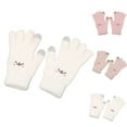 thumbnail image 4 of Moocorvic Cute Knitted Winter Gloves for Women,Full Finger Soft Warm Elastic Gloves,Solid Color White, 4 of 4