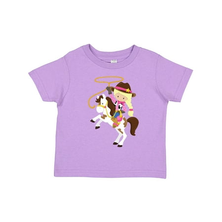 

Inktastic Cowgirl Sheriff Horse Lasso Blonde Hair Gift Toddler Toddler Girl T-Shirt
