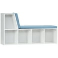 thumbnail image 1 of HOMCOM 5-Cubby Bookcase with Cushioned Reading Nook, Blue, 1 of 10