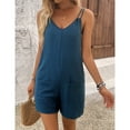 thumbnail image 7 of MLDRA Womens Overalls Shorts Summer Sleeveless Jumpsuit Adjustable Strap Casual Rompers, 7 of 7
