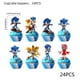 thumbnail image 3 of Kit de 24 piezas con temática de Sonic the Hedgehog, suministros para fiestas de cumpleaños, decoración de tartas de Sonic de dibujos animados, juguetes para niños, regalo, 3 of 5