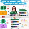 thumbnail image 3 of Plastic Stackable Toy Storage Organizer Bin for Lego, Building Bricks, Dolls and Crafts Organization, 3 Layers with Adjustable Compartments, ABC Stickers and 2 Lids Included, 3 of 9