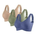 thumbnail image 1 of HongQid 3PCS Seamless Push-Up Bra, Women's Ribbed Push Up Adjustable Wireless Bra, Sports Bras, 1 of 2