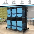 thumbnail image 5 of Emma + Oliver Heavy Duty Folding Table and Chairs Mobile Cart with Locking Wheels and Included Outdoor Cover and Bungee Cords, Black, 5 of 13