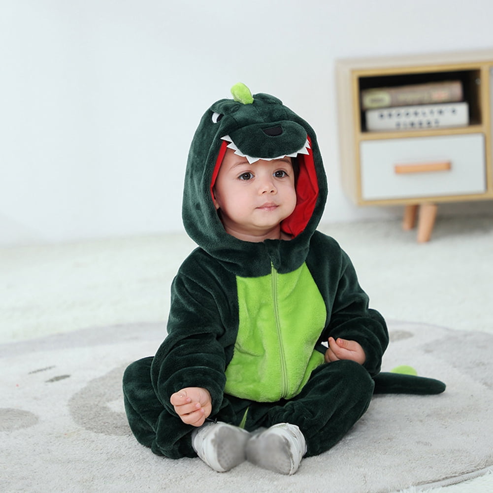URMAGIC Toddler Baby Boy Girl Dinosaur Costume Flannel Hooded Romper  Jumpsuit Infant Unisex Cartoon Animal Outfit Clothes - Walmart.com