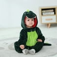 thumbnail image 3 of URMAGIC Toddler Baby Boy Girl Dinosaur Costume Flannel Hooded Romper Jumpsuit Infant Unisex Cartoon Animal Outfit Clothes, 3 of 6