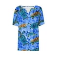 thumbnail image 5 of Tnhcen Women's Summer Turtle Print Henley Button Front Loose Fit Top - Plus Size S-3XL Casual Essential, Relaxed Summer Shirt, 5 of 5