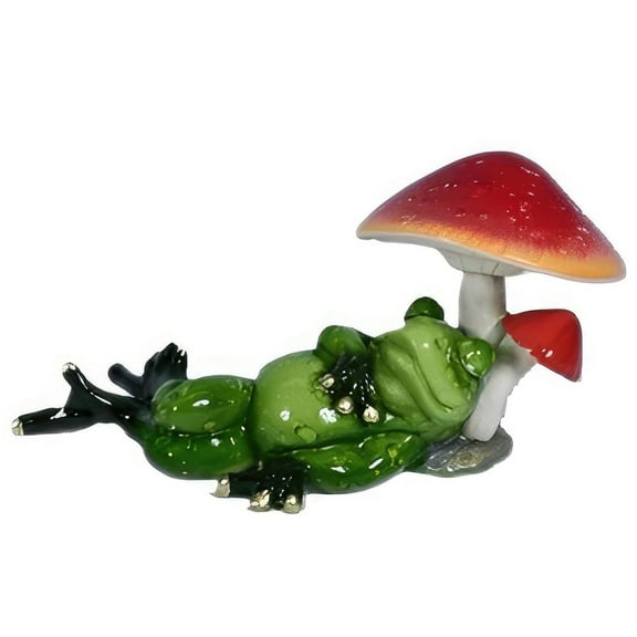 FC Design 6"W Frog Sleeping under Mushroom Figurine Statue Sculpture Ornament Decoration Home/Room Decor and Unique Gift Ideas for Housewarming, Holidays and Birthdays