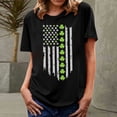 thumbnail image 4 of Bowake T-Shirt de la Saint-Patrick pour Femmes, Manches Courtes Vertes, Col Rond, T-Shirt Graphique Trèfle, Blouse, 4 of 4