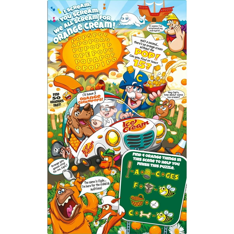 Cap'n Crunch Orange Creampop Cereal, 22.1 oz Bag