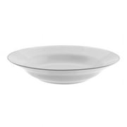 10 Strawberry Street Silver Line 9", 10 oz Porcelain Round Rim Soup Plate, Set of 4