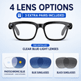 thumbnail image 4 of GenXenon Smart Glasses with Camera for Men Women,AI Camera Glasses with 8MP HD 1080P Video,Bluetooth Audio Glasses with Voice Control,Replaceable Lenses,support 164 Language Smart Sunglasses, 4 of 12