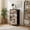 Color-4, variant on 4 Drawer Vertical Storage Dresser Meadow wildflower Boho botanical floral Delicate herb with Wood Top Fabric Pull Drawers
