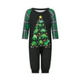 thumbnail image 2 of Votuleazi Christmas Family Pajamas Matching Set Long Sleeve Dinosaur Print Tops and Plaid Pants Sleepwear, 2 of 10