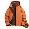 thumbnail image 2 of Unir Windproof Lined Hooded Sports Jacket for Unisex, Full Zip Long Sleeve with Pockets, Casual Everyday Outdoor Outerwear, 1 Piece, M-6XL, Plus Size Friendly, 2 of 4