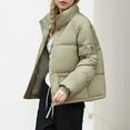 thumbnail image 4 of Warm Women's Short Jacket With Stand Collar Thick And Cozy Winter Coat Loose Fit Bread Jacket For Cold Weather Petite for Women Womens Utility Jacket Hooded Women S Coats And Jacket Womens Utility, 4 of 5