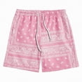 thumbnail image 2 of NOLDARES Men's Lightweight Hawaii Jogger Shorts Soft Drawstring Waist with Pockets Outdoor Sports Shorts(Pink,3XL), 2 of 4