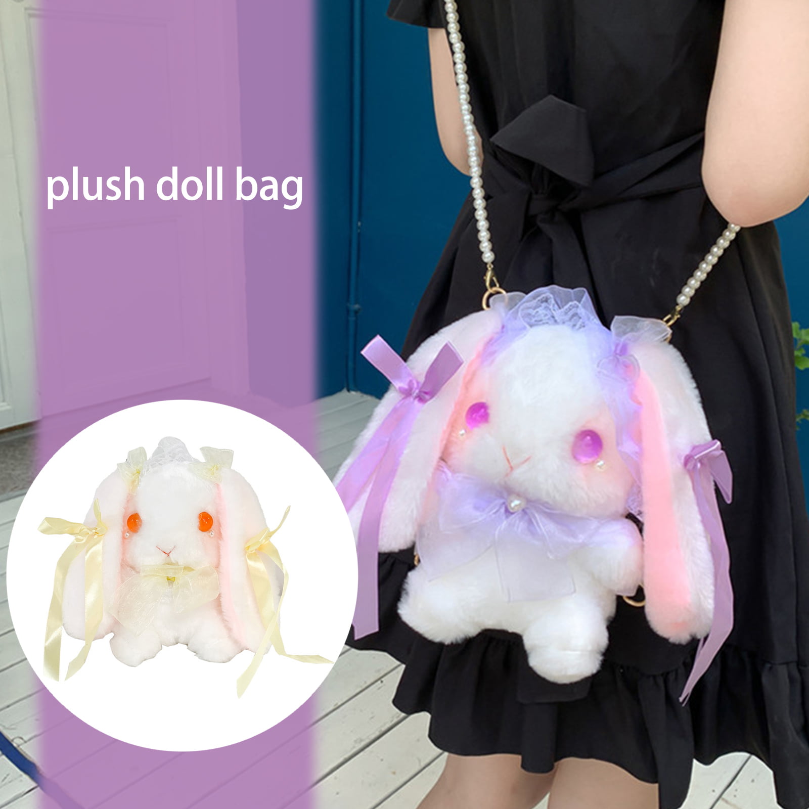  ZIIVARD Plush Bunny Crossbody Messenger Shoulder Bags Cartoon  Rabbit Fluffy Chain Strap Satchel Women Girls Kids Lolita Casual Mobile  Phone Travel Bag (Pink) : Clothing, Shoes & Jewelry