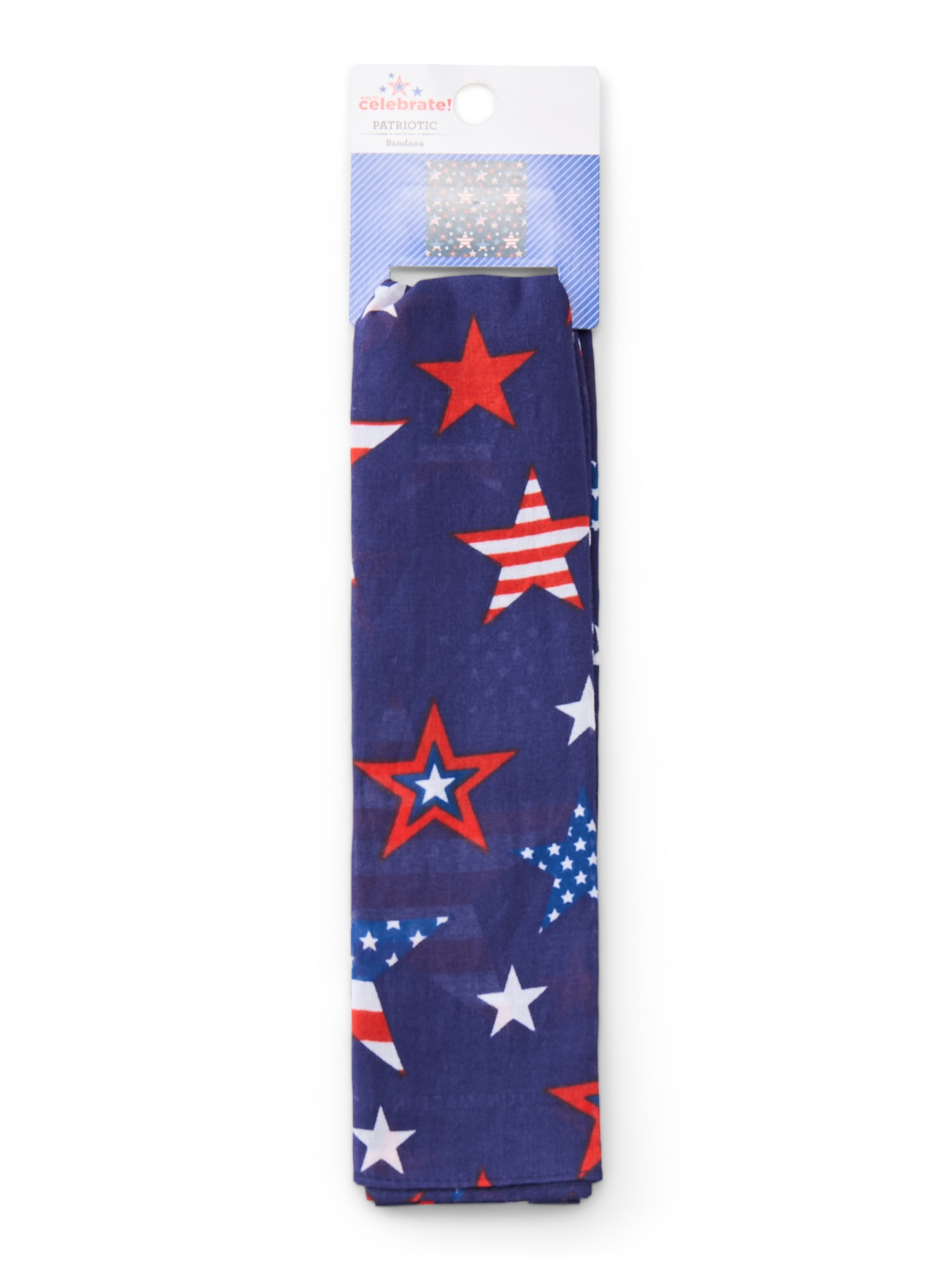 Fourth of July Women’s Flag Stars Bandana from Way to Celebrate, One Size, Navy/Multi