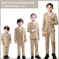 thumbnail image 2 of Boys Suit Slim Fit 5 Piece for Kids Toddler Suit Wedding Outfit for Teenage Boys Formal Tuxedo Set, 2 of 11