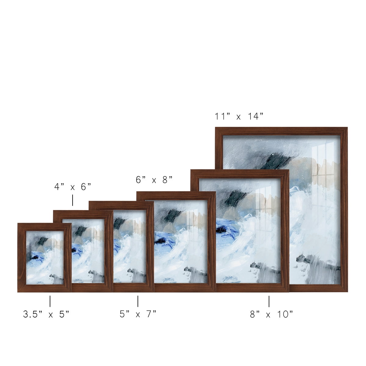 Welle I - Framed Print w/glass - Chestnut