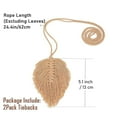 thumbnail image 2 of Holzlrgus Retro Hand-Knitted Curtain Ropes Holdbacks 2 Pcs Rural Leaf Tassel Cotton Drapery Tiebacks Tie Band Farmhouse Curtain Holders Decor Curtain Tassels for Drapes, Girl Shower Curtain (Khaki), 2 of 6