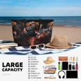 thumbnail image 3 of Yiaed Cool Tiger Print Large Capacity Beach Travel Bag - Waterproof Zipper Vacation Tote for Sandproof Storage, and Camping, 3 of 5