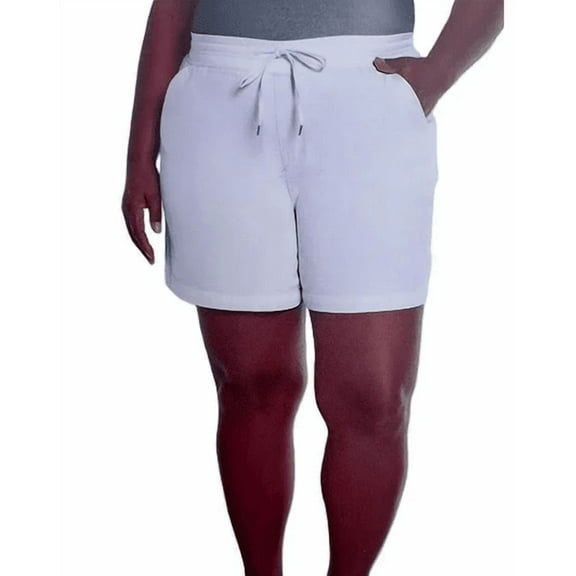 Orvis Women's Short - Pull-On Casual Comfort with Drowstring Back Pockets - Cotton Blend Shorts (White, Large)