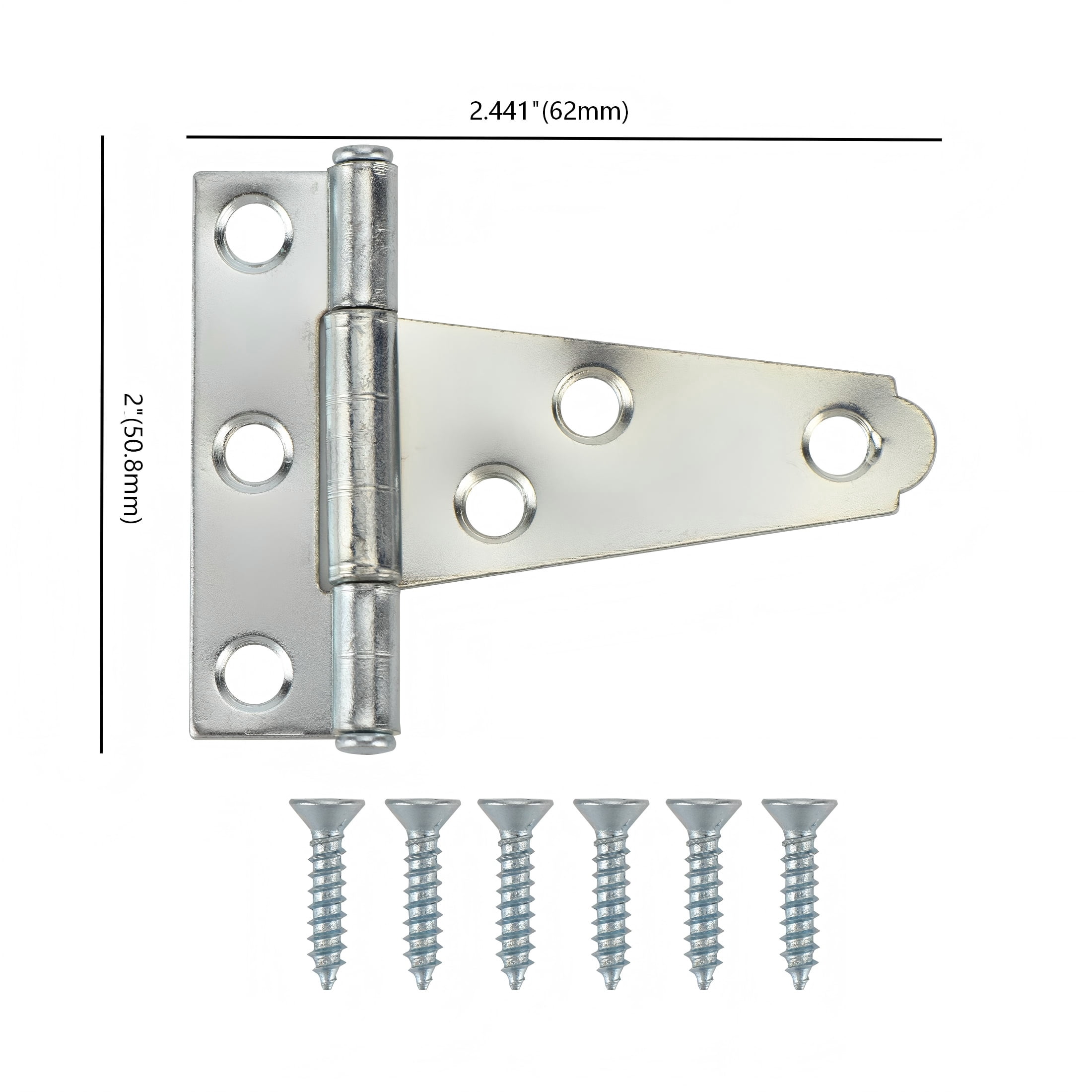 (2 pack) Hyper Tough 2 inch. Light Tee Hinge, Zinc Plated (2 Pack)
