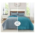 thumbnail image 4 of Mainstays All in One Reversible Comforter and Sheet Set- 7 Piece, Queen, Blue Pinstripe, 4 of 14