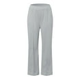 thumbnail image 6 of Pants for Women Elastic High-Waisted Full Pants Casual Straight Solid Color Loose Casual Wide Leg Pants,Sweatpants for Women Gray XXL, 6 of 6