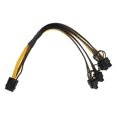 thumbnail image 4 of Cable divisor de alimentación shaofei para tarjeta gráfica GPU 2 unidades PCI-E 6 pines a 4 PCIE 6+2 pines negro y amarillo, 4 of 5