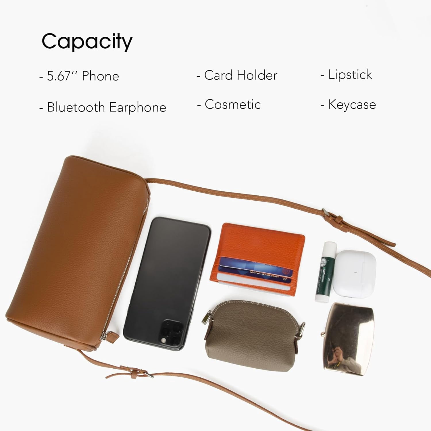 Kwuty Premium Full-Grained Leather Crossbody Purses for Women, Hobo Bags for Women Crossbody with Adjustable Strap